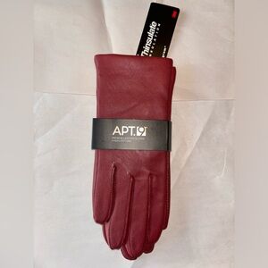 NWT Apt 9 Dark Red Leather Women’s Gloves - Size Small